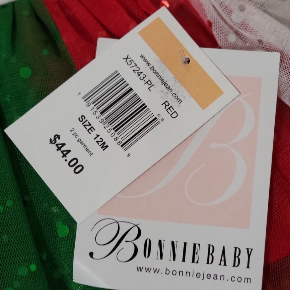 NWT 12 months Bonnie Jean Christmas Dress - Picture 2 of 8